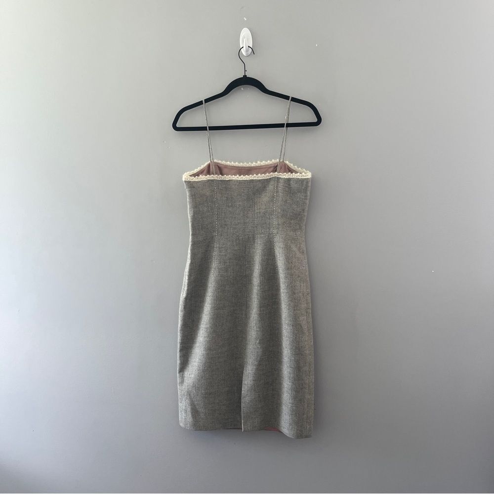 Tahari Gray Sleeveless Shift Dress Wool Mohair Size 8 - Picture 2 of 7